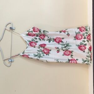 Vintage Mini Slip Dress Garden Roses Floral Whimsy cottagecore Romance Fairy y2k